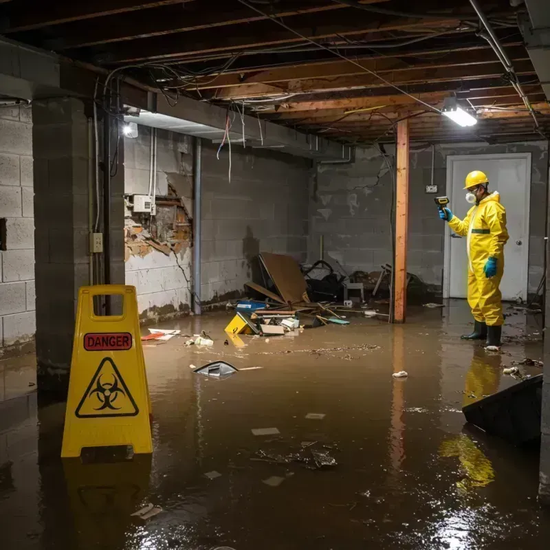 Flooded Basement Electrical Hazard in Hodgenville, KY Property